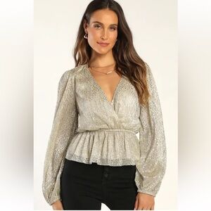 Lulu's Shimmering Silver Blouse